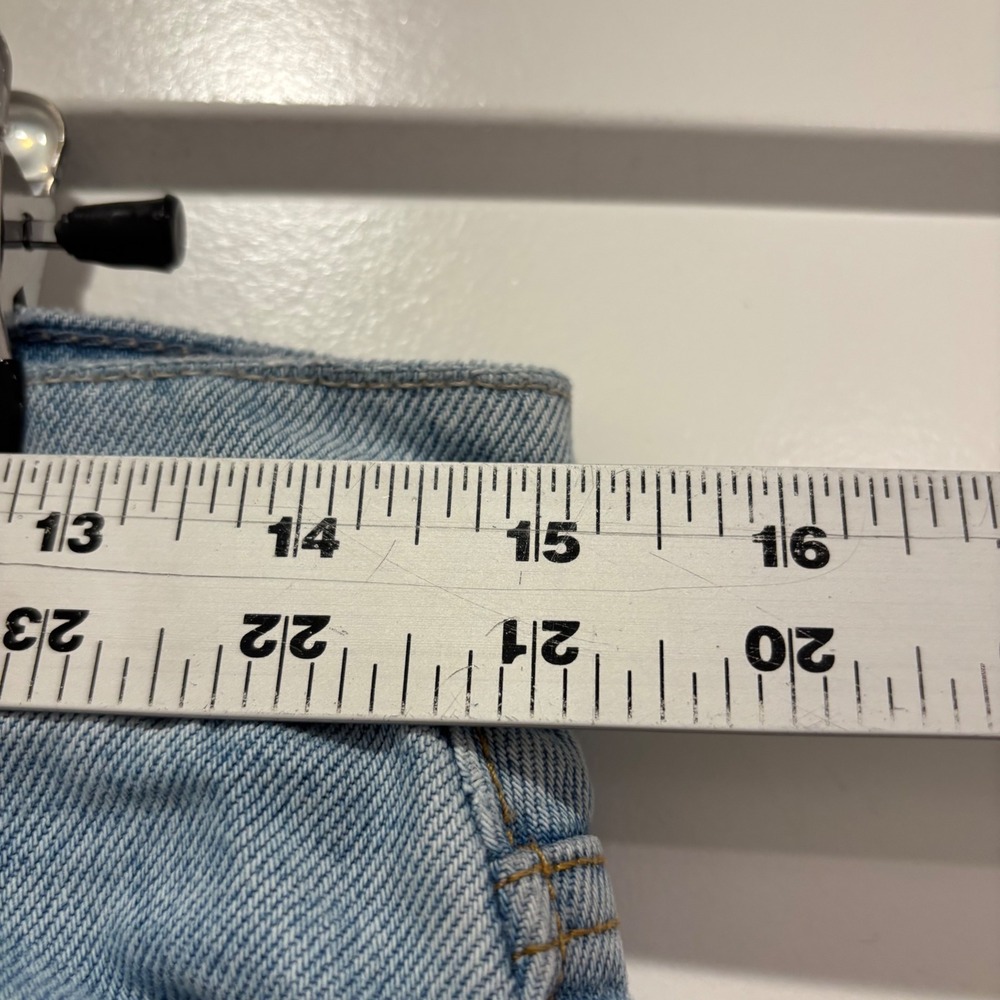 Pistola Distressed High Rise Straight Leg Jeans Light Wash 28 Raw Hem 5110 - Picture 4 of 6